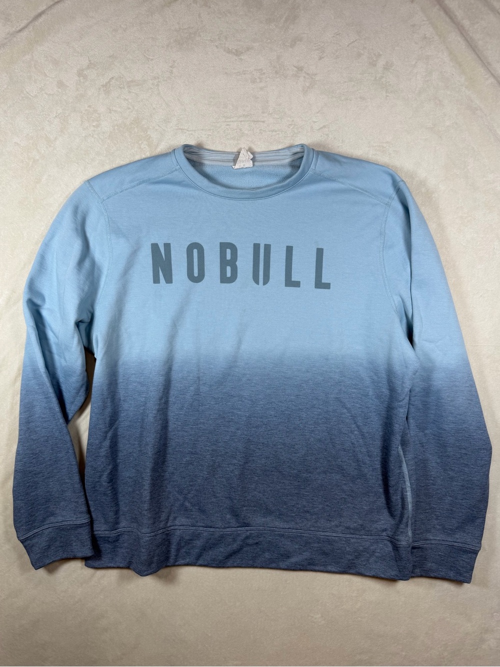 NOBULL XL Men's Ombre Crewneck Sweatshirt in Light Blue and Navy